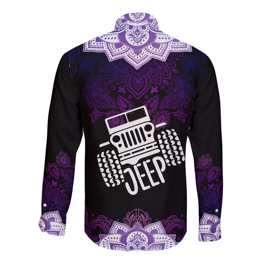 jeep-mandala-long-sleeve-button-shirt-patterns-flower-mix-jeep