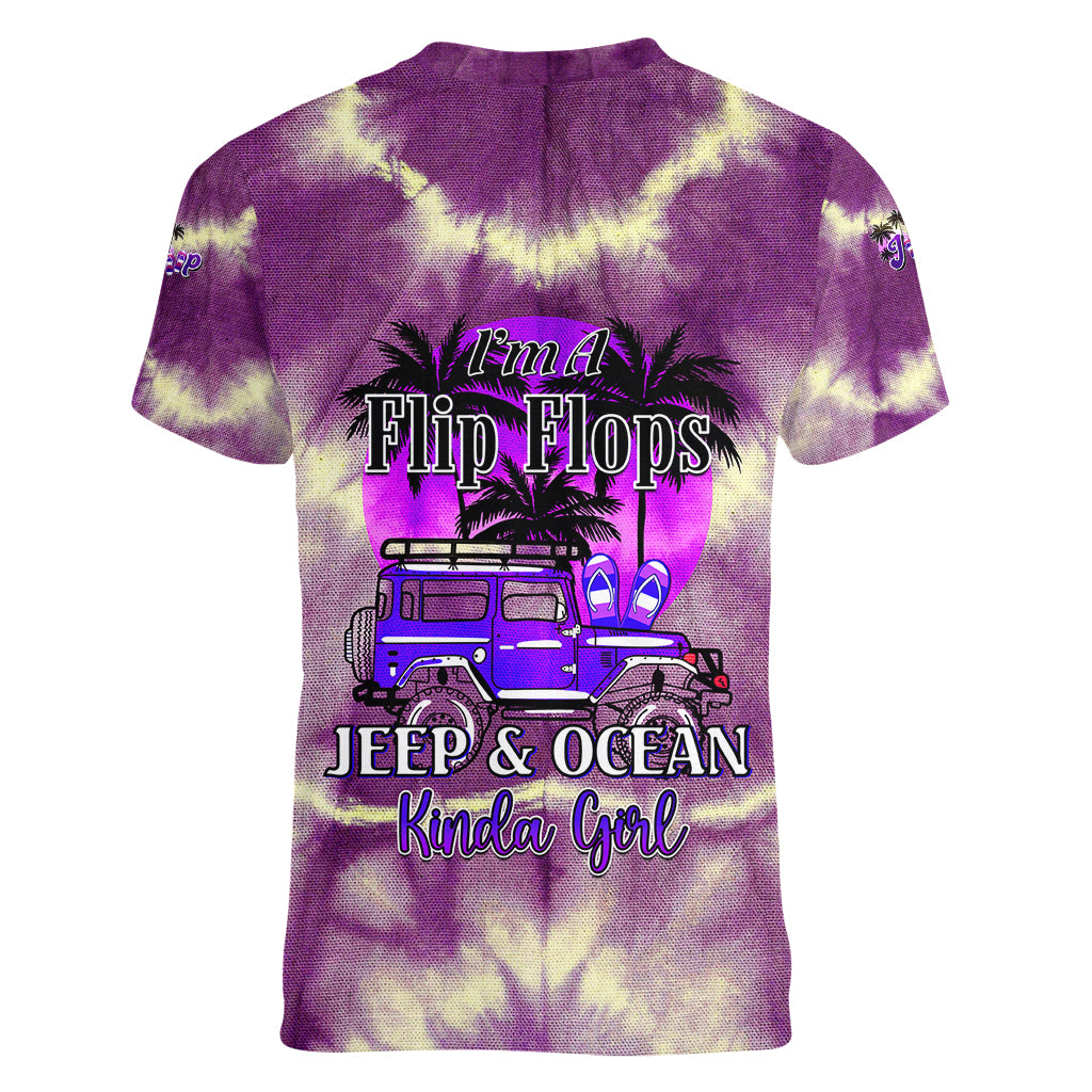 violet-jeep-tie-dye-women-v-neck-t-shirt-im-a-flip-flops-jeep-and-ocean-kinda-girl-ver02