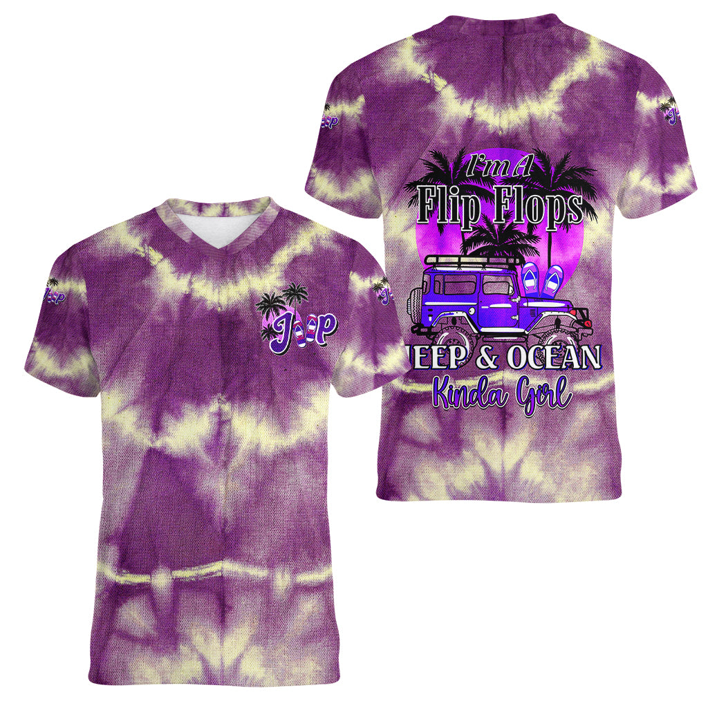 violet-jeep-tie-dye-women-v-neck-t-shirt-im-a-flip-flops-jeep-and-ocean-kinda-girl-ver02