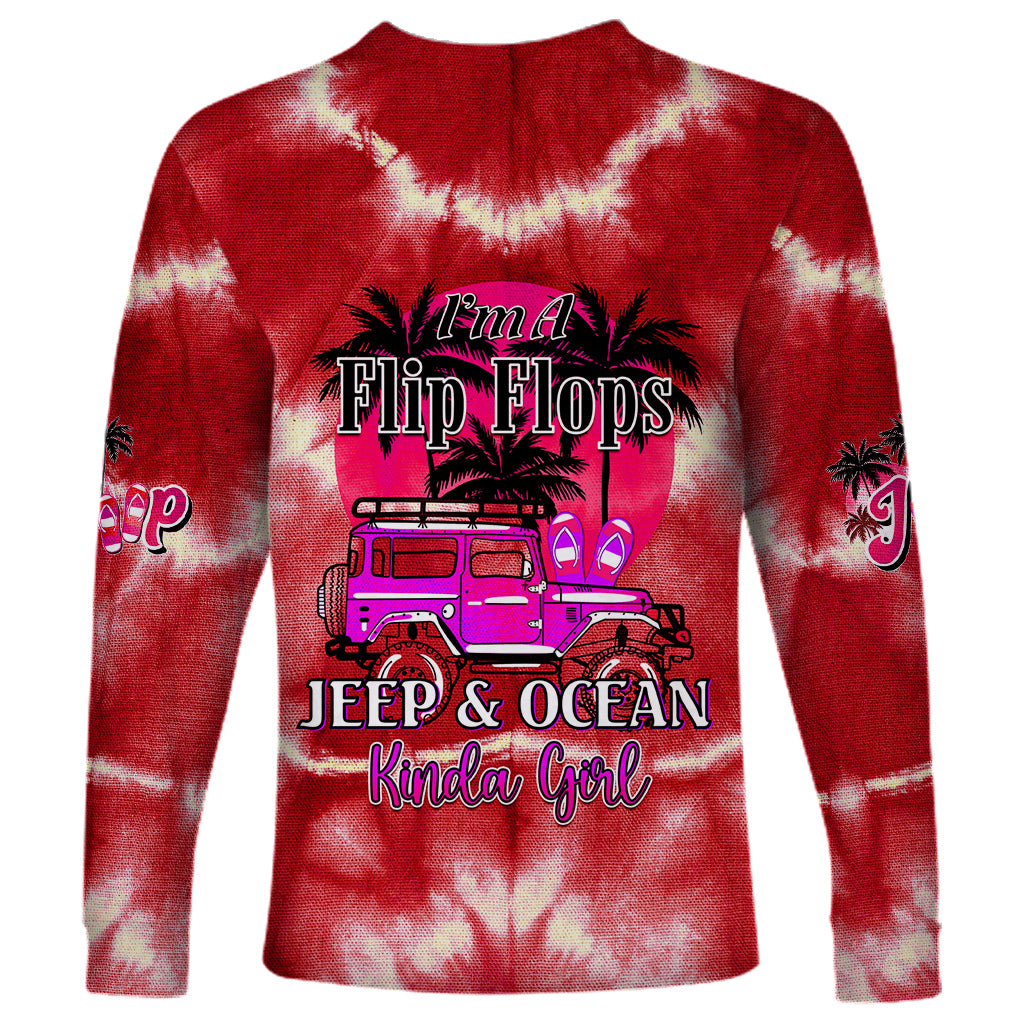 red-jeep-tie-dye-long-sleeve-shirt-im-a-flip-flops-jeep-and-ocean-kinda-girl-ver02