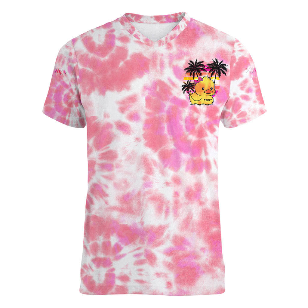 pink-jeep-tie-dye-women-v-neck-t-shirt-the-best-things-in-life-mess-up-your