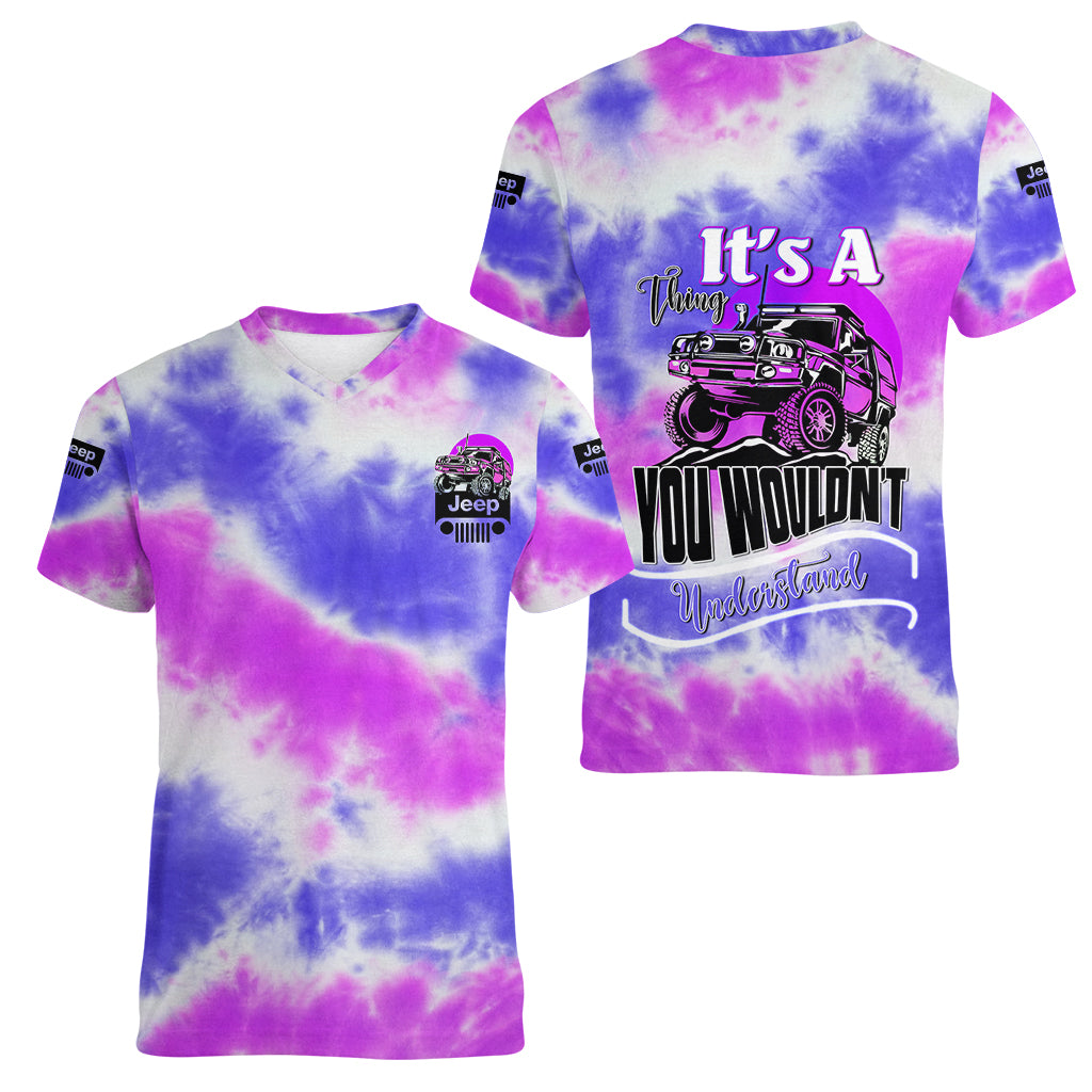 purple-jeep-tie-dye-women-v-neck-t-shirt-its-a-thing-you-wouldnt-understand