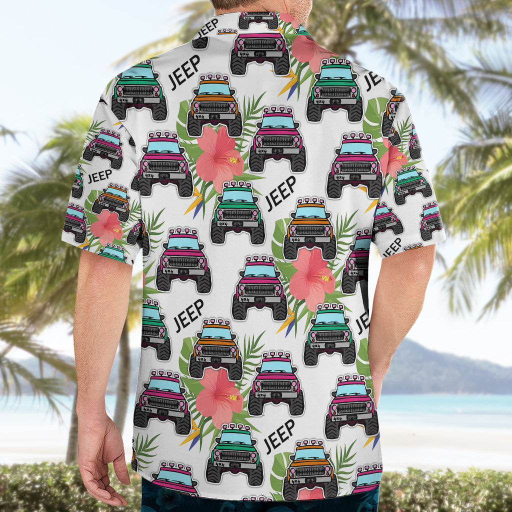 jeep-hawaii-hawaiian-shirt-hibiscus-flower-mix-jeep