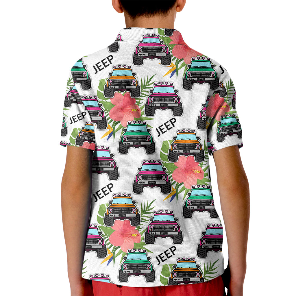 jeep-hawaii-kid-polo-shirt-hibiscus-flower-mix-jeep