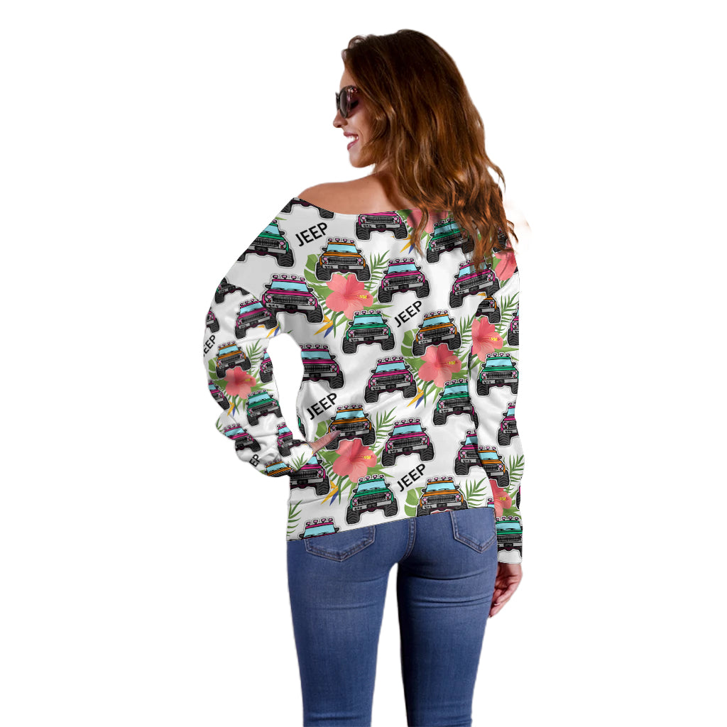 jeep-hawaii-off-shoulder-sweater-hibiscus-flower-mix-jeep