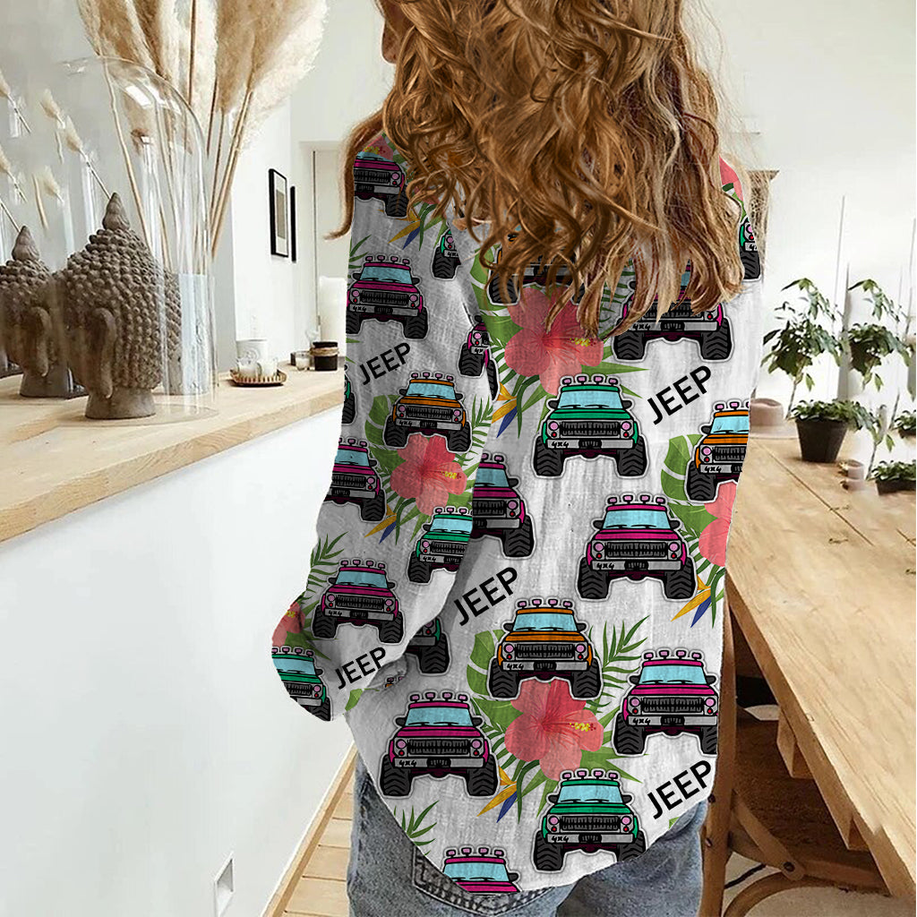 jeep-hawaii-women-casual-shirt-hibiscus-flower-mix-jeep