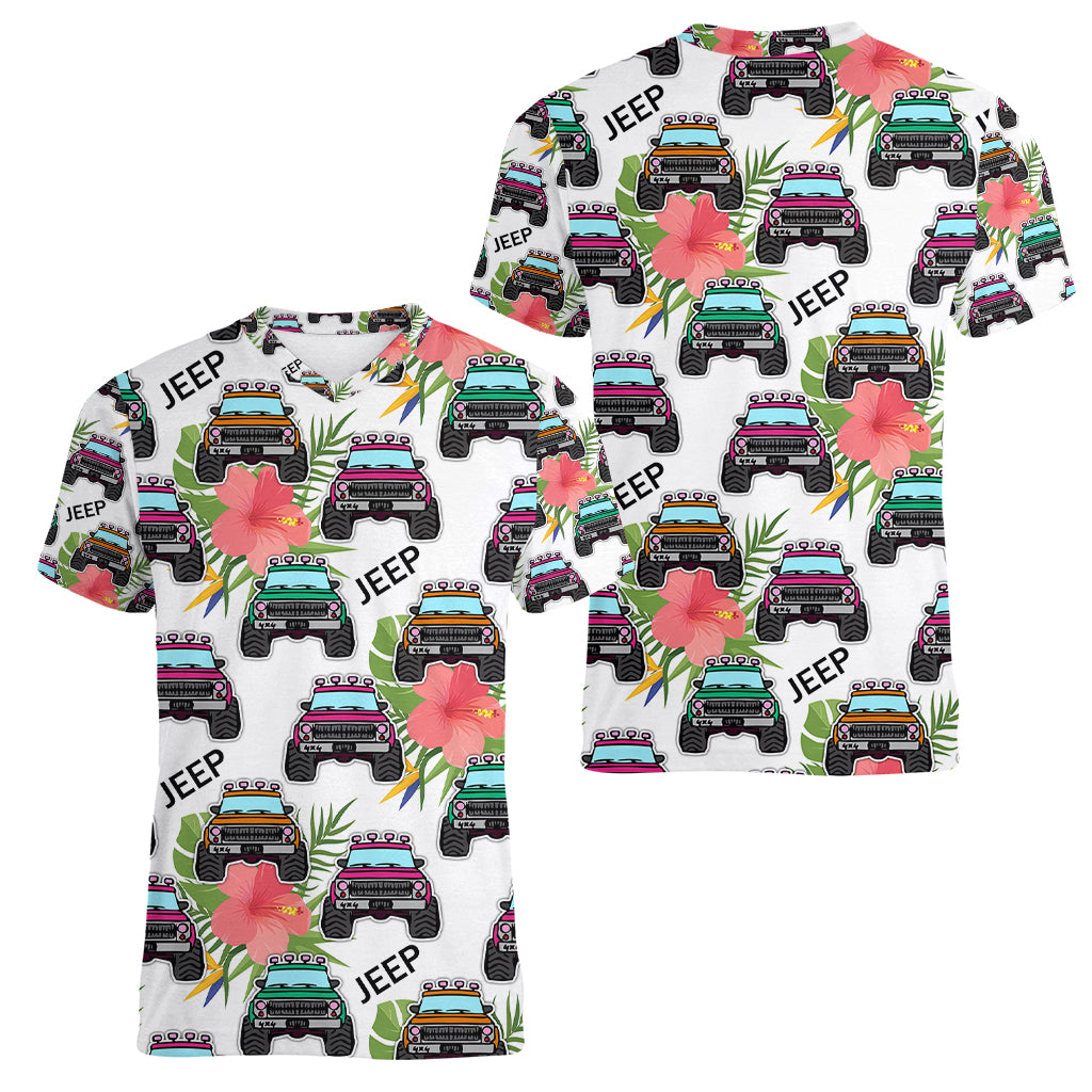 jeep-hawaii-women-v-neck-t-shirt-hibiscus-flower-mix-jeep