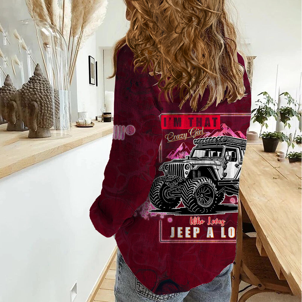 pink-jeep-women-casual-shirt-im-that-crazy-girl-who-loves-jeep-a-lot