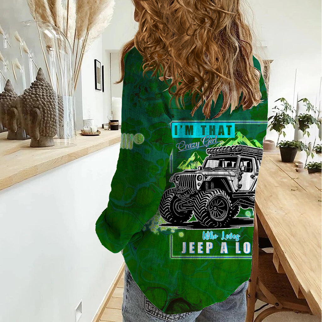 green-jeep-women-casual-shirt-im-that-crazy-girl-who-loves-jeep-a-lot