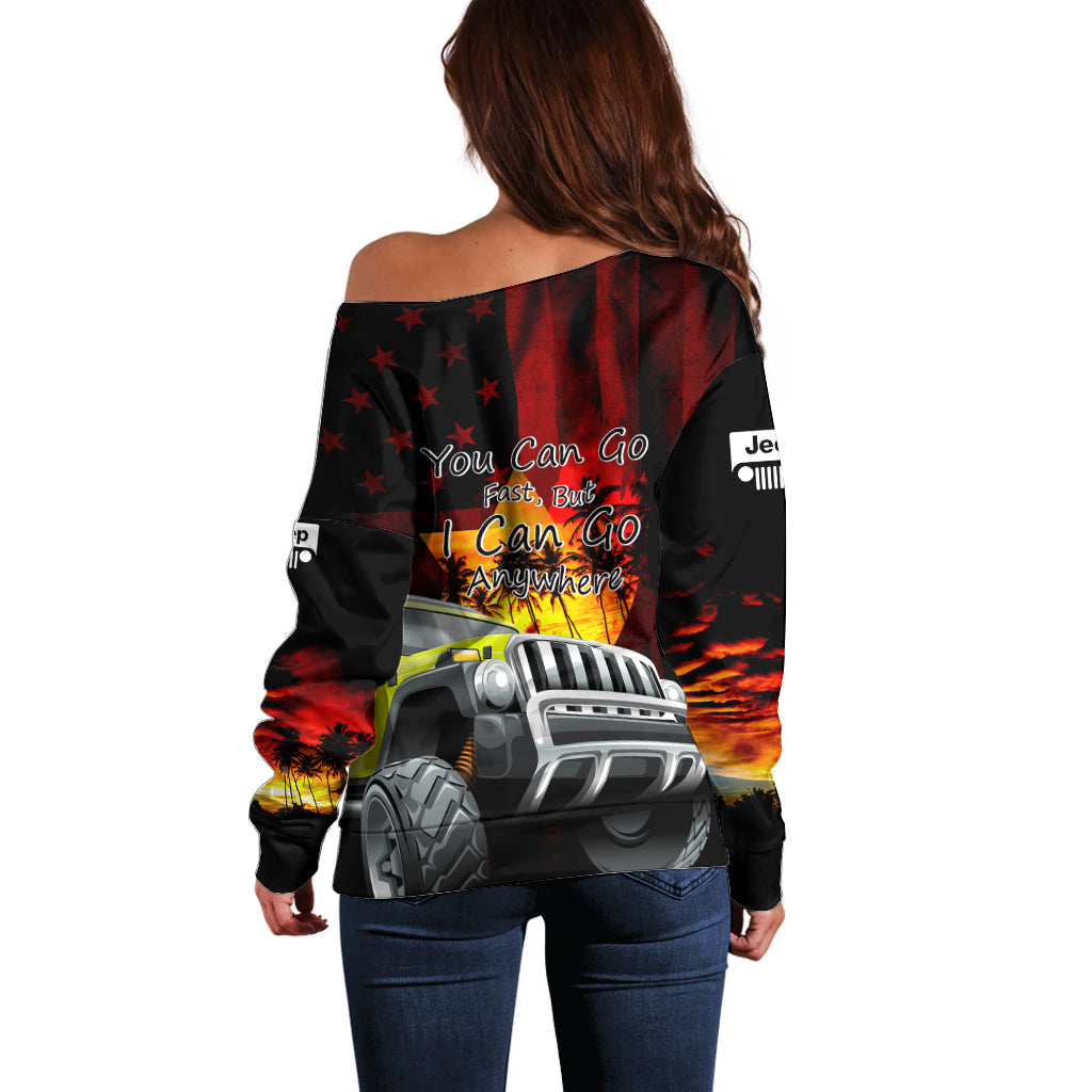 red-jeep-off-shoulder-sweater-you-can-go-fast-but-i-can-go-anywhere