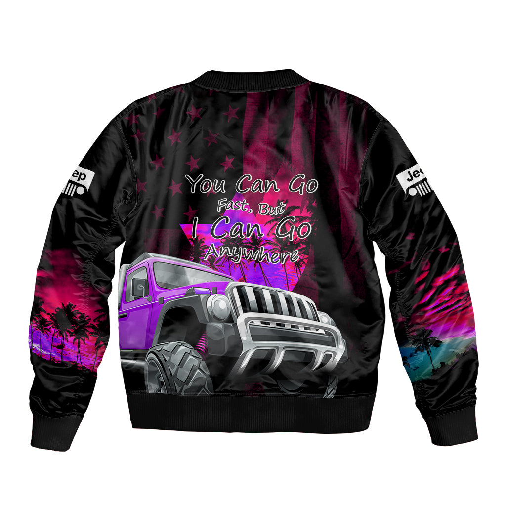 pink-jeep-sleeve-zip-bomber-jacket-you-can-go-fast-but-i-can-go-anywhere