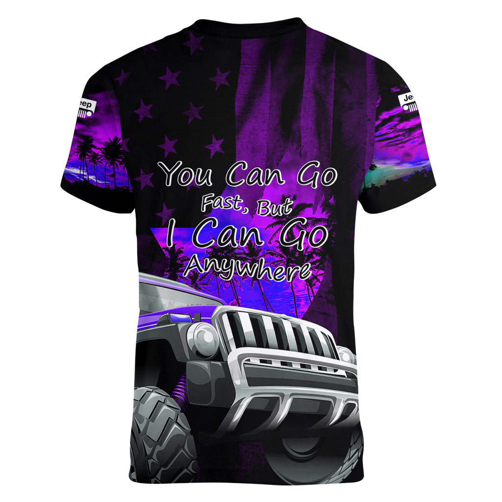 purple-jeep-women-v-neck-t-shirt-you-can-go-fast-but-i-can-go-anywhere