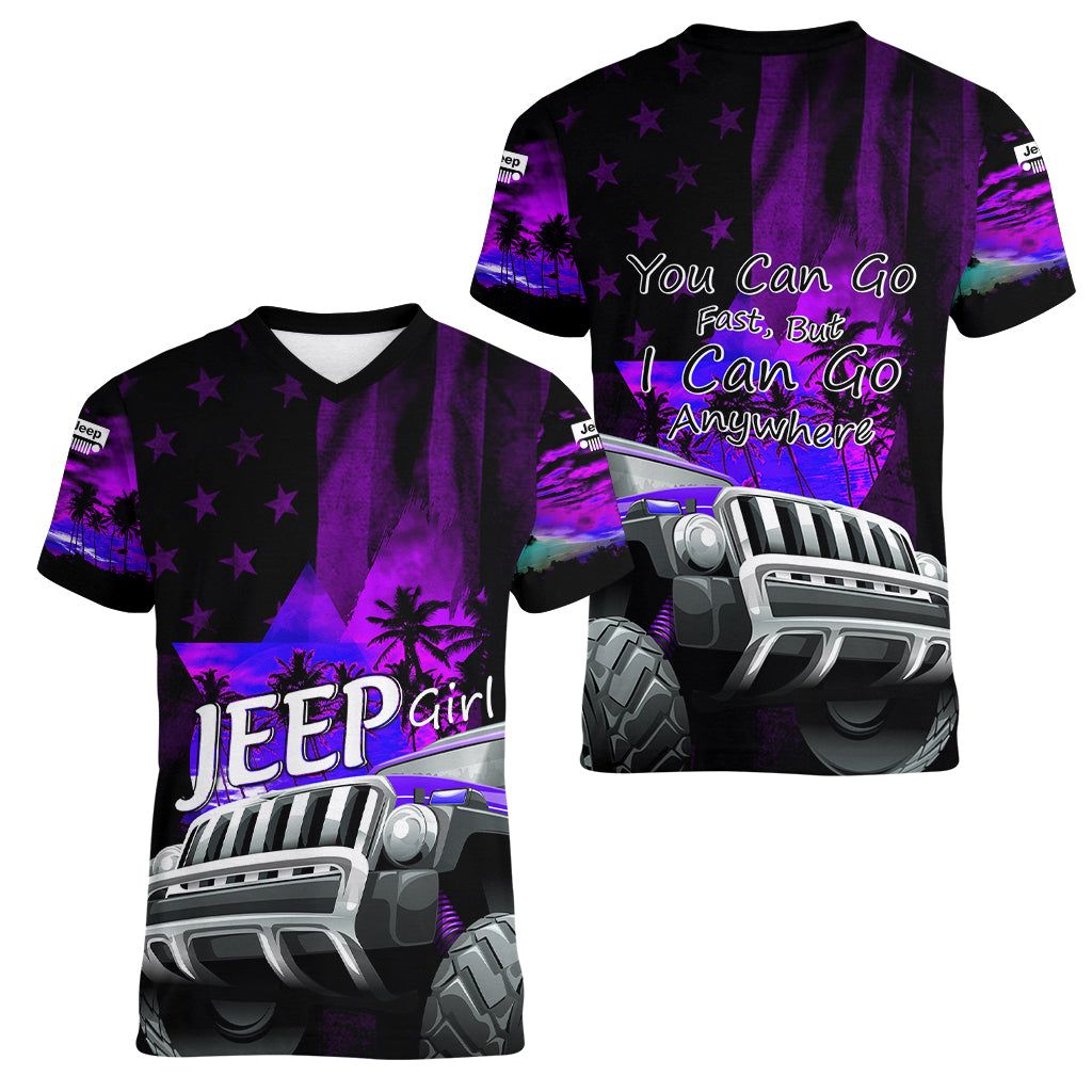 purple-jeep-women-v-neck-t-shirt-you-can-go-fast-but-i-can-go-anywhere