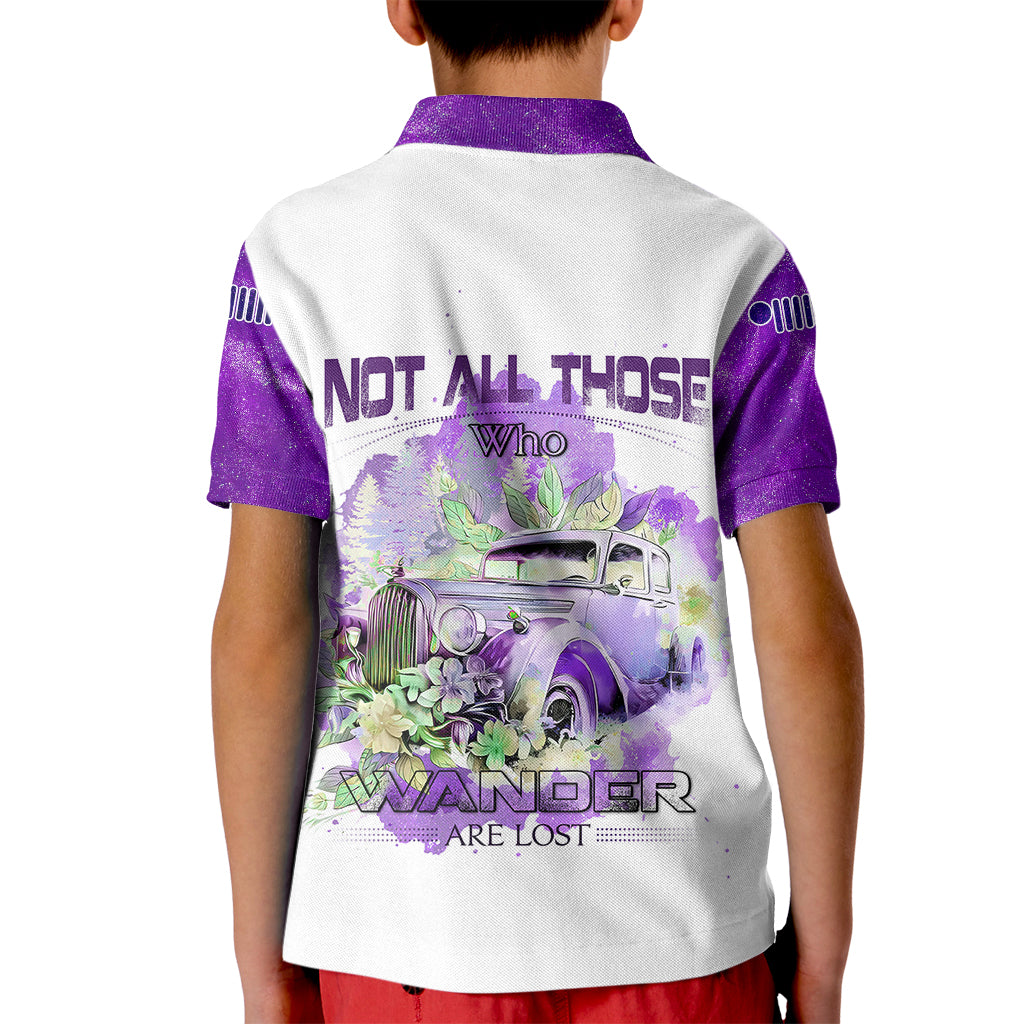 purple-jeep-galaxy-kid-polo-shirt-not-all-those-who-wander-are-lost