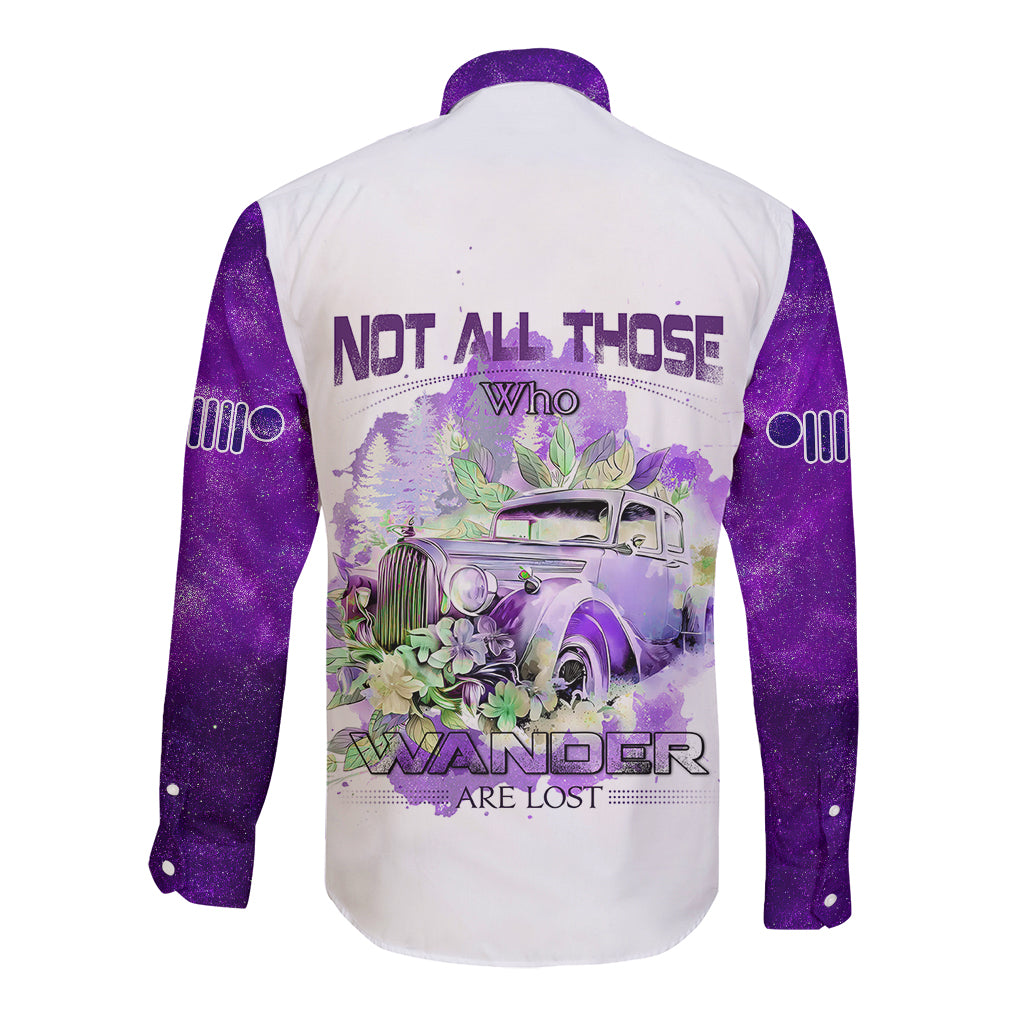 purple-jeep-galaxy-long-sleeve-button-shirt-not-all-those-who-wander-are-lost