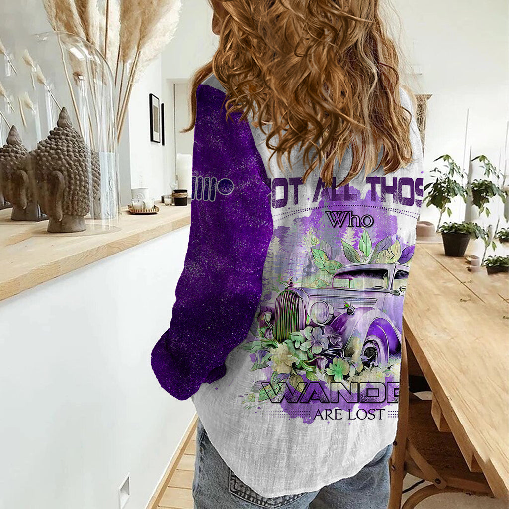 purple-jeep-galaxy-women-casual-shirt-not-all-those-who-wander-are-lost