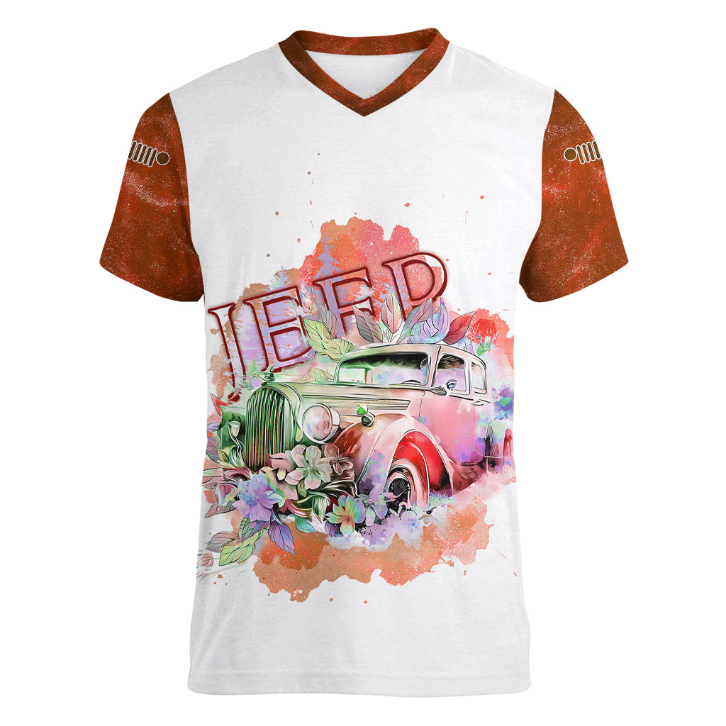 orange-jeep-galaxy-women-v-neck-t-shirt-not-all-those-who-wander-are-lost