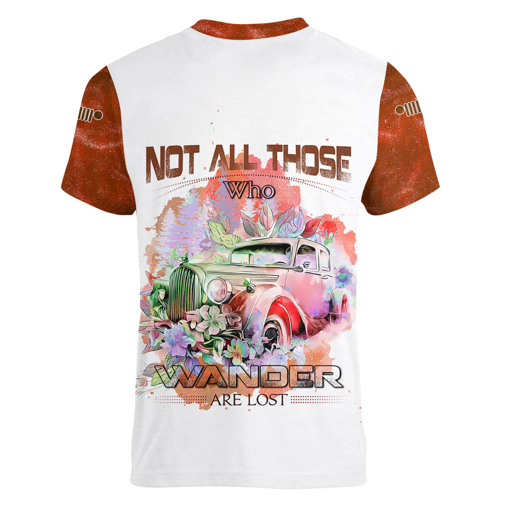 orange-jeep-galaxy-women-v-neck-t-shirt-not-all-those-who-wander-are-lost