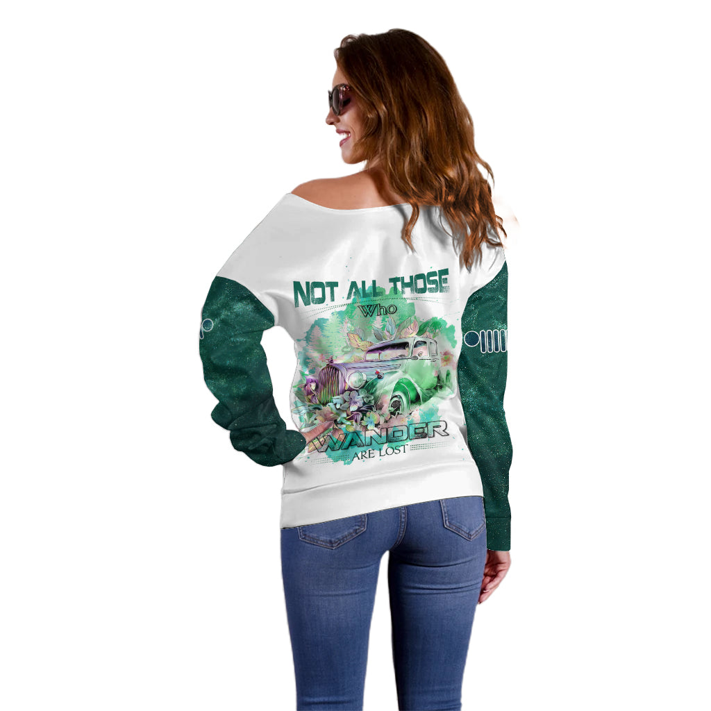 green-jeep-galaxy-off-shoulder-sweater-not-all-those-who-wander-are-lost