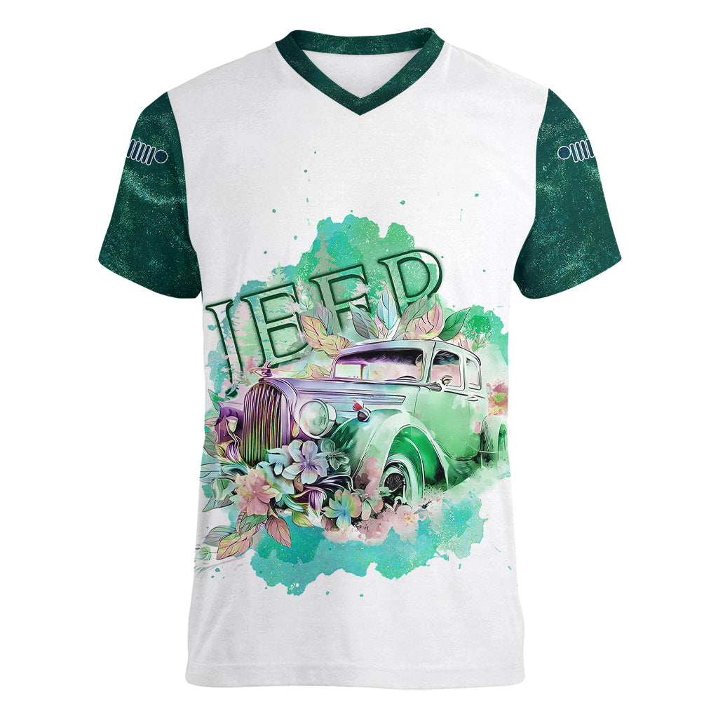 green-jeep-galaxy-women-v-neck-t-shirt-not-all-those-who-wander-are-lost