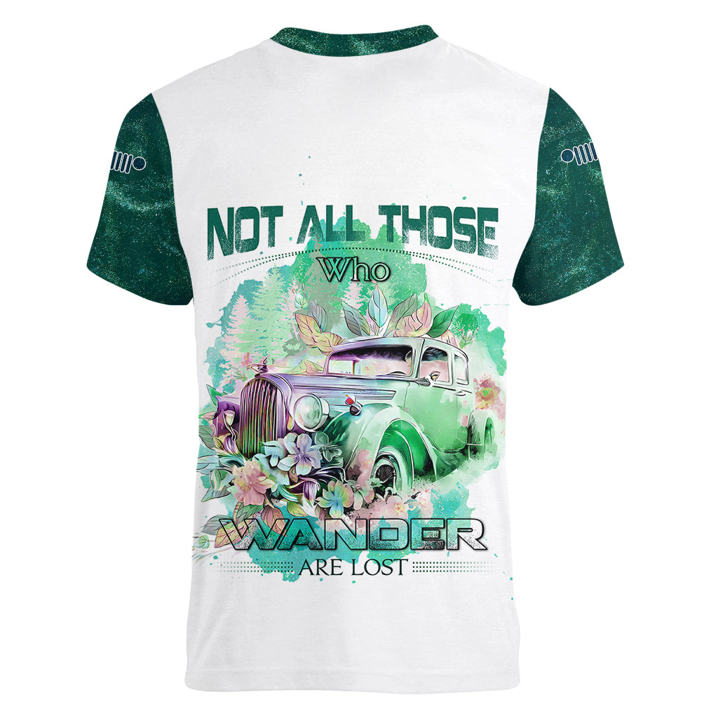 green-jeep-galaxy-women-v-neck-t-shirt-not-all-those-who-wander-are-lost