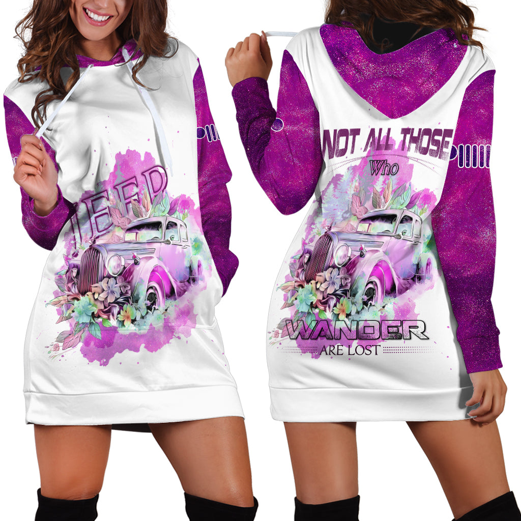 pink-jeep-galaxy-hoodie-dress-not-all-those-who-wander-are-lost