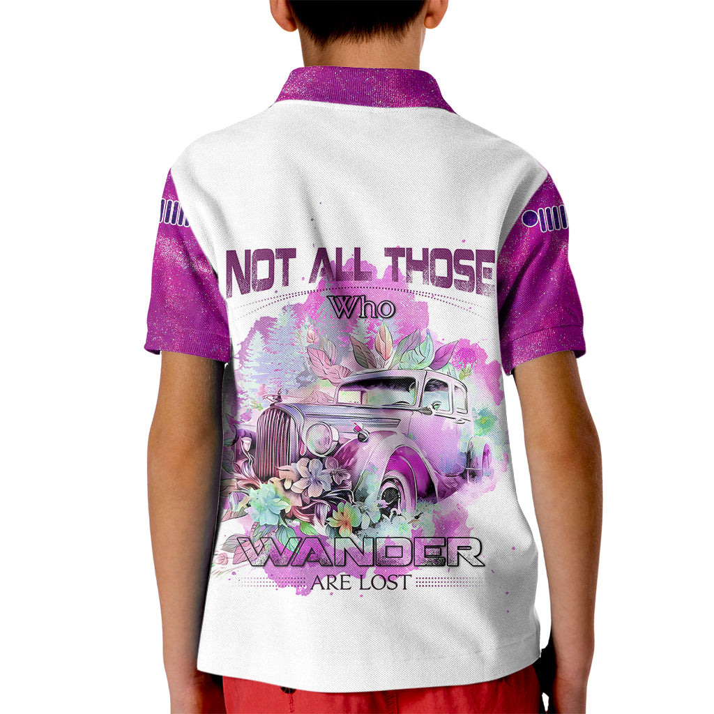 pink-jeep-galaxy-kid-polo-shirt-not-all-those-who-wander-are-lost