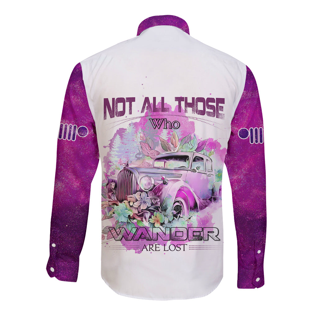 pink-jeep-galaxy-long-sleeve-button-shirt-not-all-those-who-wander-are-lost