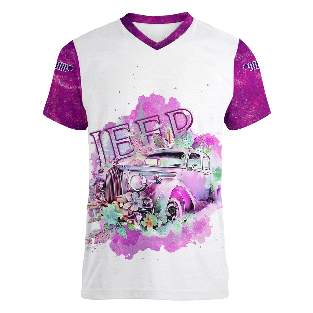 pink-jeep-galaxy-women-v-neck-t-shirt-not-all-those-who-wander-are-lost