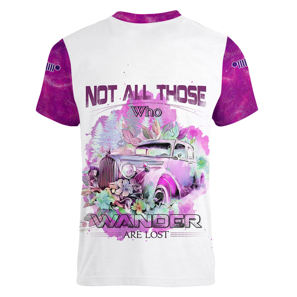 pink-jeep-galaxy-women-v-neck-t-shirt-not-all-those-who-wander-are-lost