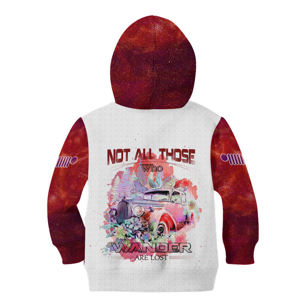 red-jeep-galaxy-kid-hoodie-not-all-those-who-wander-are-lost