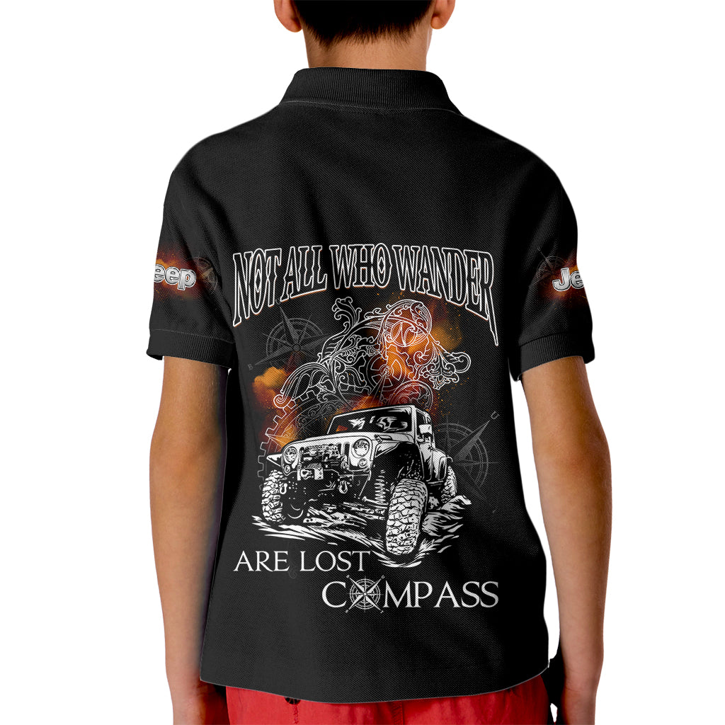 black-jeep-kid-polo-shirt-not-all-who-wander-are-lost-compass