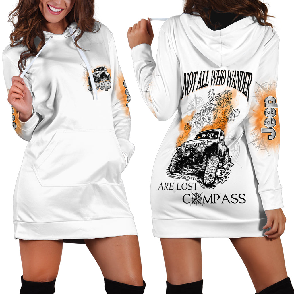 white-jeep-hoodie-dress-not-all-who-wander-are-lost-compass