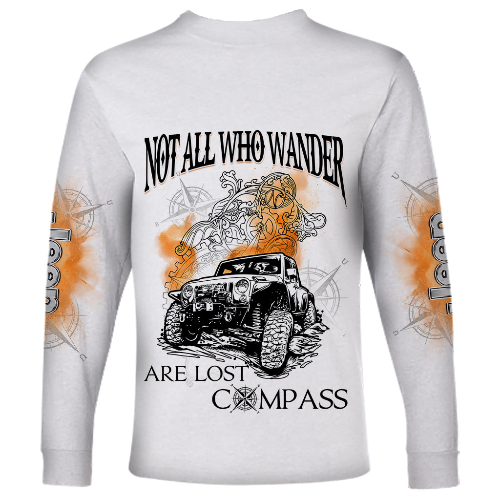 white-jeep-long-sleeve-shirt-not-all-who-wander-are-lost-compass