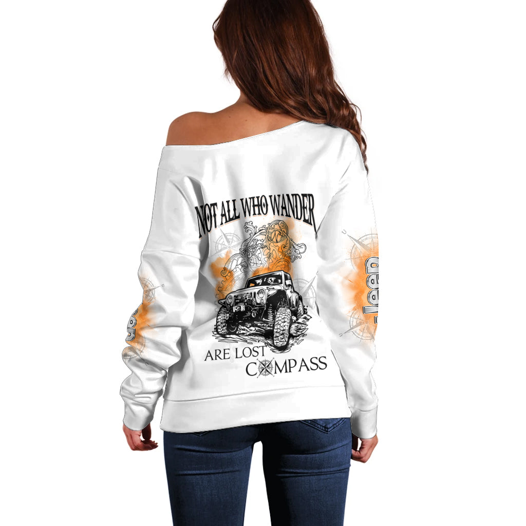 white-jeep-off-shoulder-sweater-not-all-who-wander-are-lost-compass