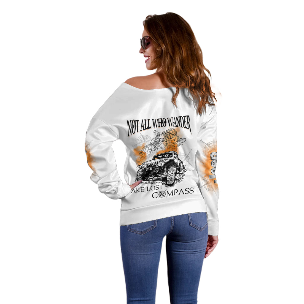 white-jeep-off-shoulder-sweater-not-all-who-wander-are-lost-compass