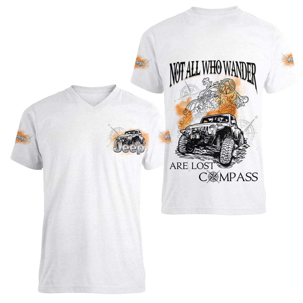 white-jeep-women-v-neck-t-shirt-not-all-who-wander-are-lost-compass