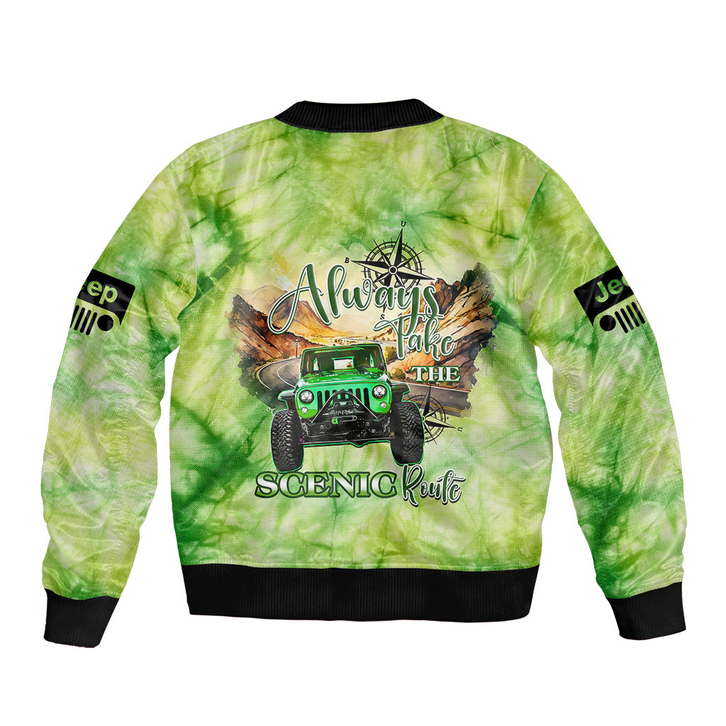 green-jeep-tie-dye-bomber-jacket-always-take-the-scenic-route