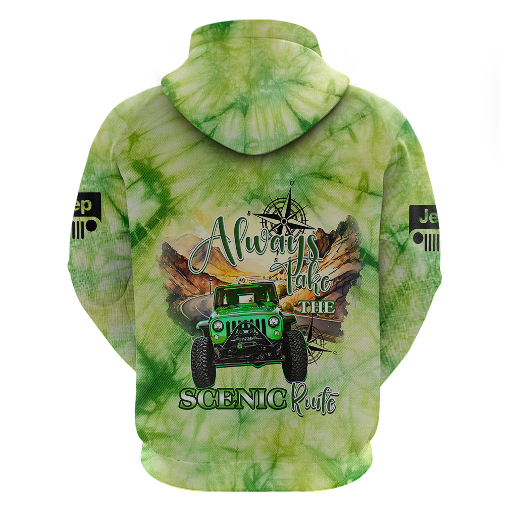 green-jeep-tie-dye-hoodie-always-take-the-scenic-route