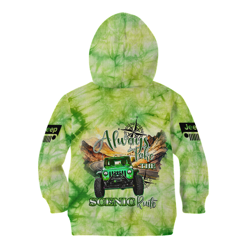 green-jeep-tie-dye-kid-hoodie-always-take-the-scenic-route