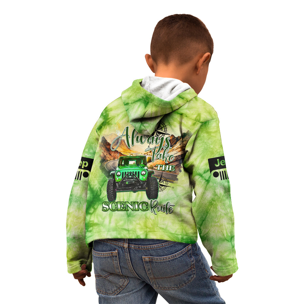 green-jeep-tie-dye-kid-hoodie-always-take-the-scenic-route