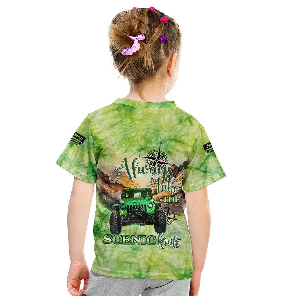 green-jeep-tie-dye-kid-t-shirt-always-take-the-scenic-route