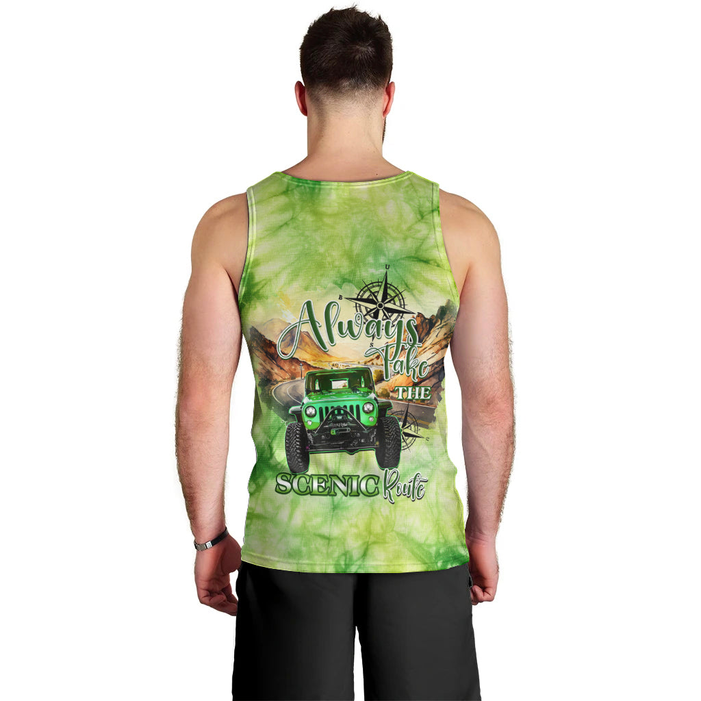 green-jeep-tie-dye-men-tank-top-always-take-the-scenic-route