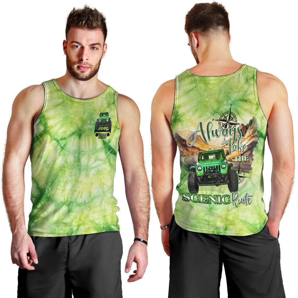 green-jeep-tie-dye-men-tank-top-always-take-the-scenic-route