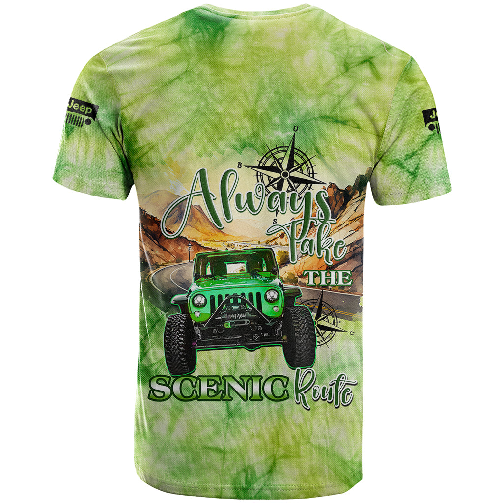 green-jeep-tie-dye-t-shirt-always-take-the-scenic-route