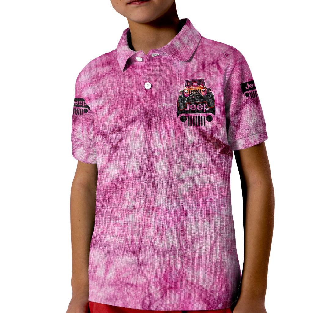 pink-jeep-tie-dye-kid-polo-shirt-always-take-the-scenic-route