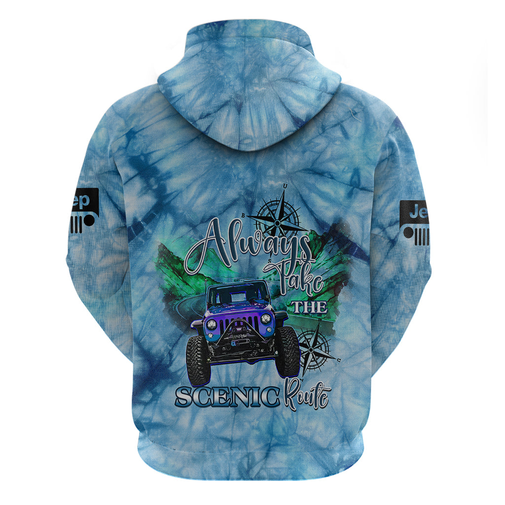 blue-jeep-tie-dye-hoodie-always-take-the-scenic-route