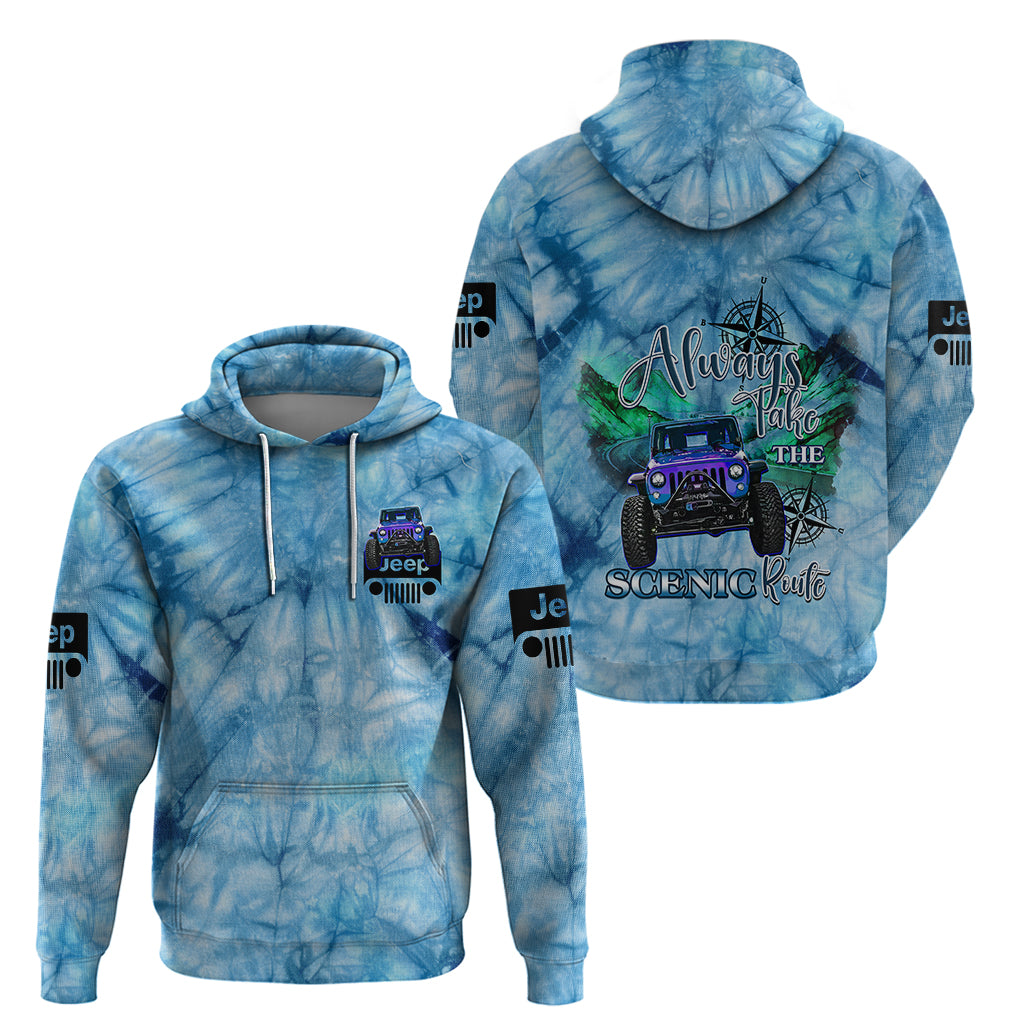 blue-jeep-tie-dye-hoodie-always-take-the-scenic-route