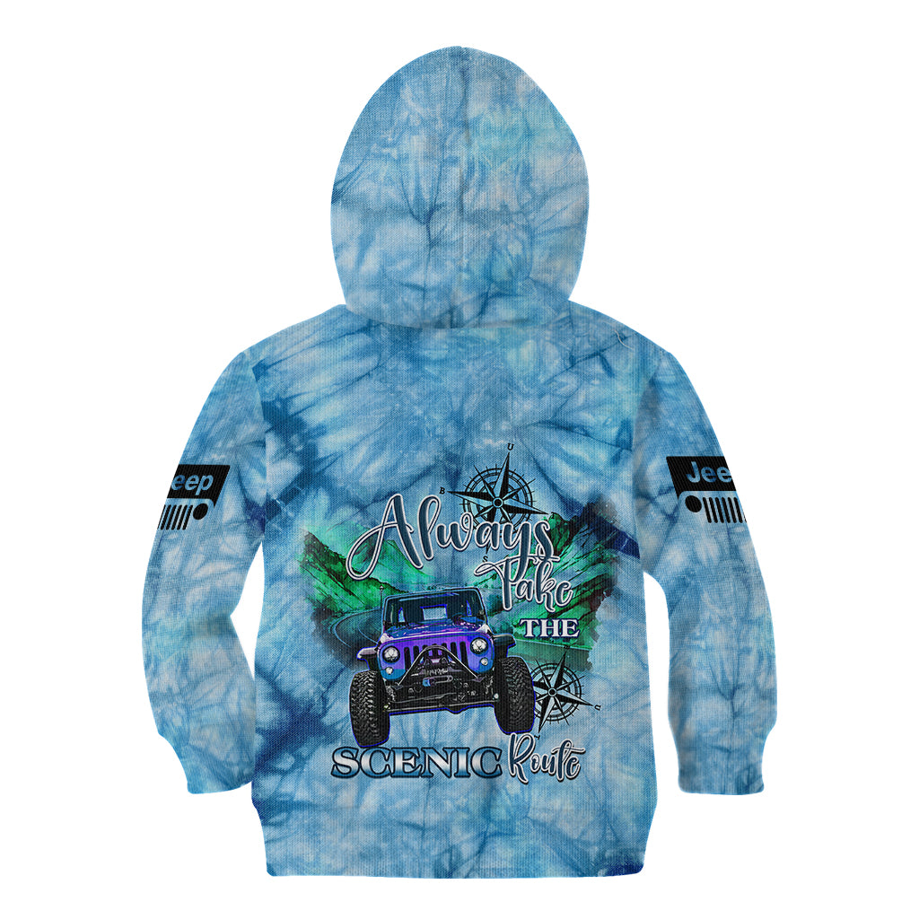 blue-jeep-tie-dye-kid-hoodie-always-take-the-scenic-route