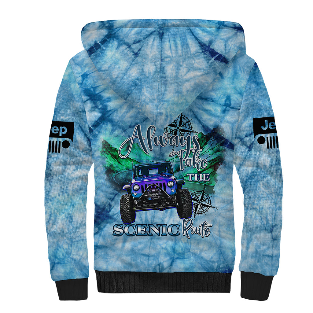 blue-jeep-tie-dye-sherpa-hoodie-always-take-the-scenic-route